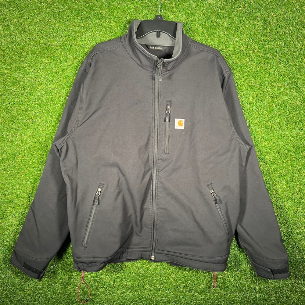 Carhartt Rain Defender Crowley Softshell Jacket Black Mens 2XL OJ2199-M Relaxed